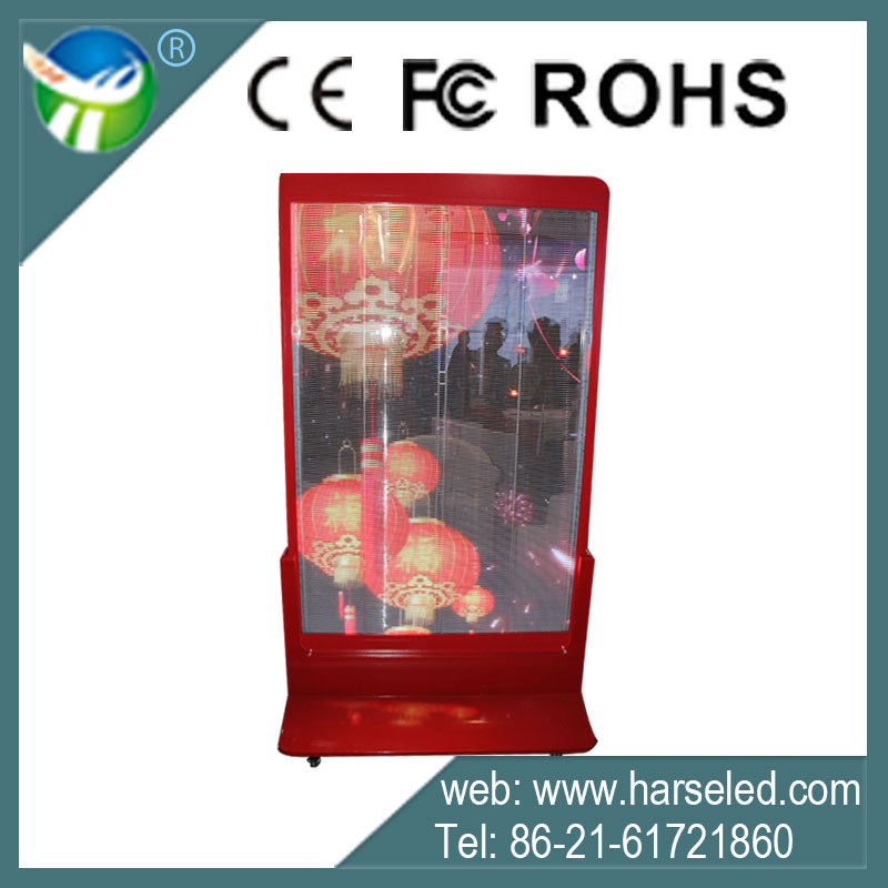 Glass wall led screen/glass led display/transparent led screen